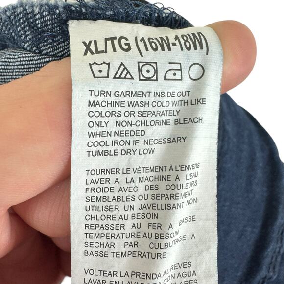 Bluberry Dark Wash Cotton Blend Elastic Waist Pull On Boot Cut Jeans XL 16W 18W - Picture 5 of 5